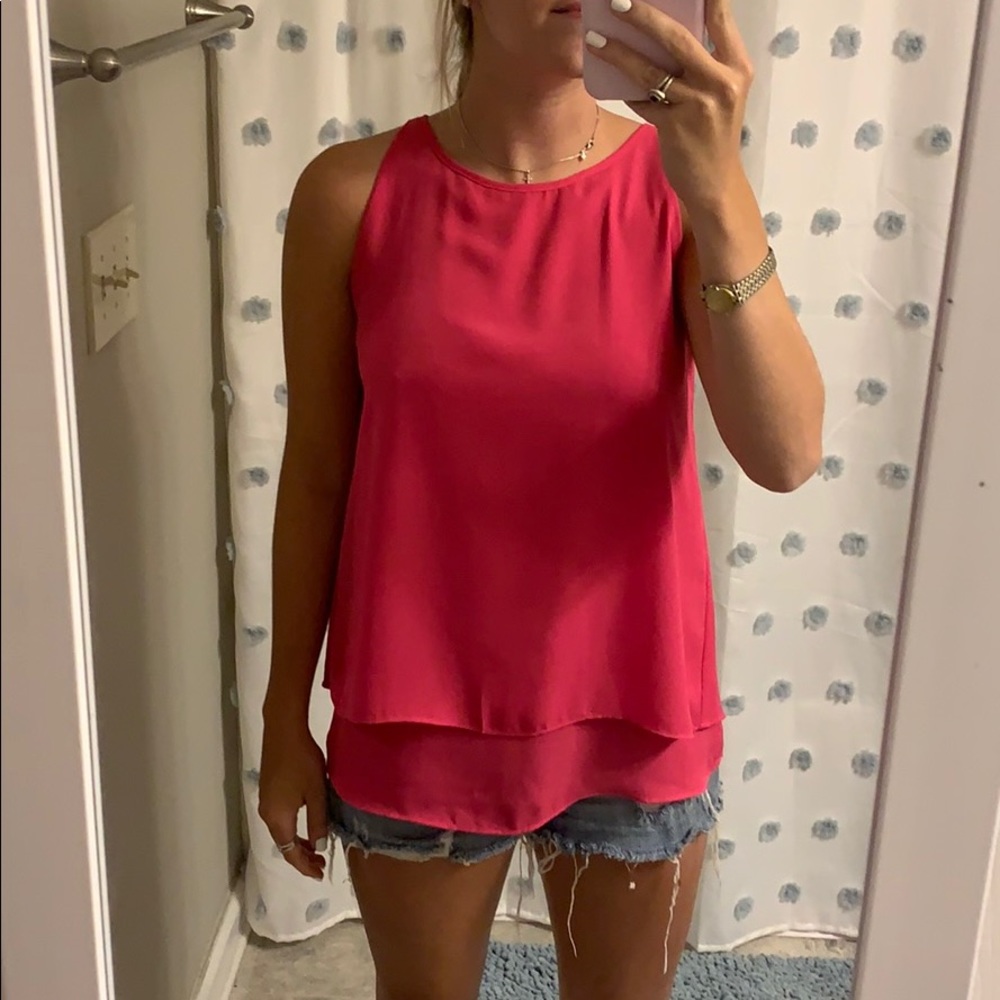 Pink Cynthia Rowley Double Layer Tank